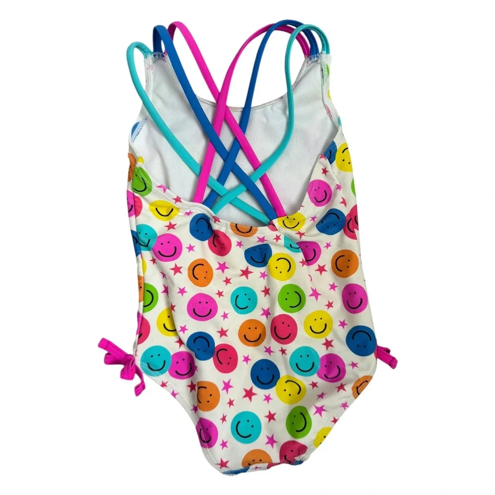 RuffleButts Star Smile Cross Back One‎ Piece Swimsuit UPF50+ Toddler Girls 2T
